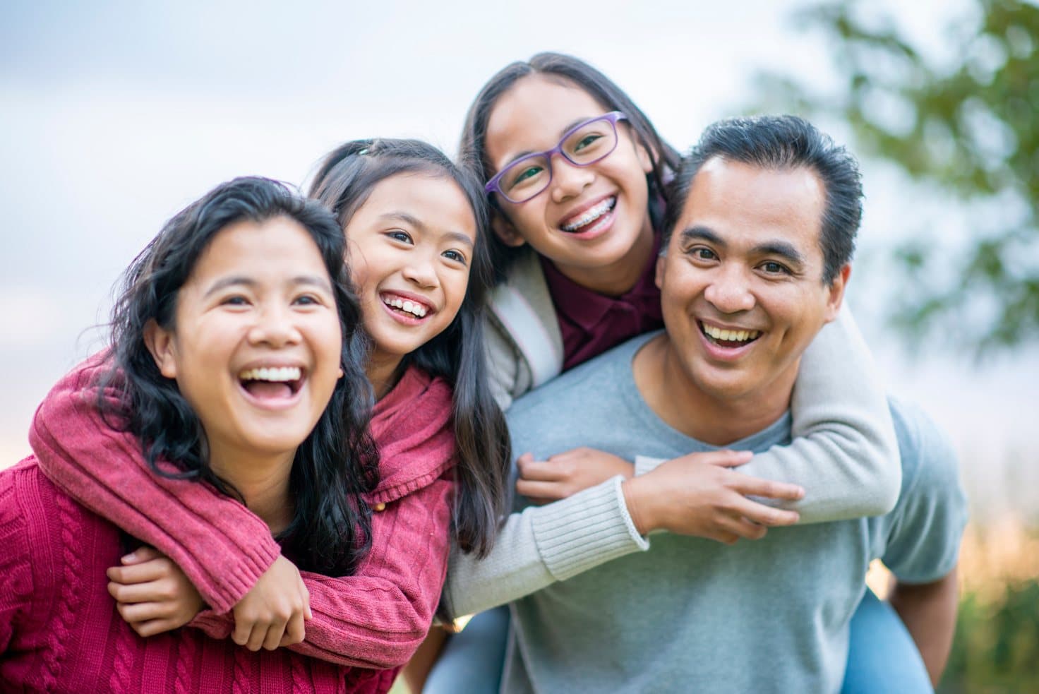 Filipino-Australian family laughing together